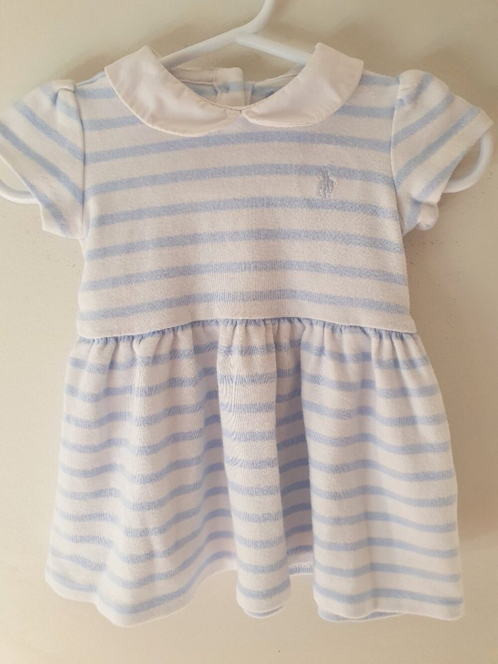 Polo Ralph Lauren Baby Girl Striped Peter Pan Collar Dress - Size 6 Months